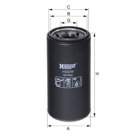 Hengst Oil Filter O.E.M., H302W H302W